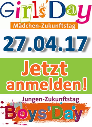 Angebote für den Girls´ Day und Boys´ Day am 27. April 2017