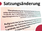 Bekanntmachung zur Änderung einer Satzung